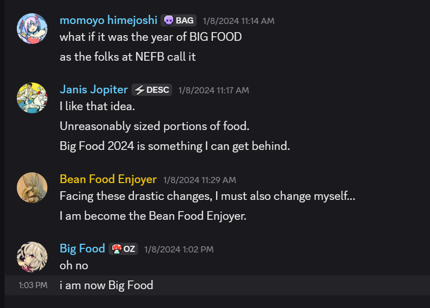 Upon me floating the idea that 2024 should be the year of Big Food, a fellow travels becomes Big Food, a state in which they remain to this day.